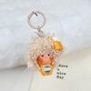 Random Star Person Doll Keychain: Cartoon Wig Pendant for Bags and Phones