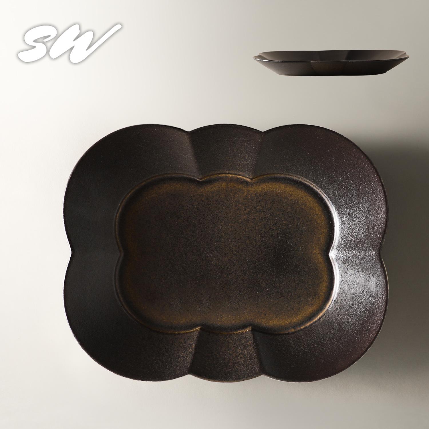 

Japanese Handmade Ceramic Cloud Long Plate for Salads, Pasta, and Cold Dishes