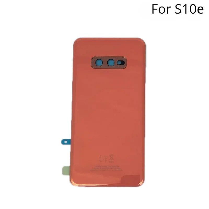 Заднее стекло для Samsung Galaxy S10e SM-G970 G9700, задняя крышка батарейного отсека, корпус задней двери с объективом камеры оранжевый