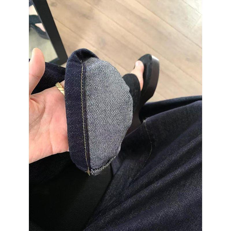 Hong Kong Style Retro Blue Loose-Fitting Loose Pants Denim Women's High Waist Slimming Straight Pants Mop Pants Summer