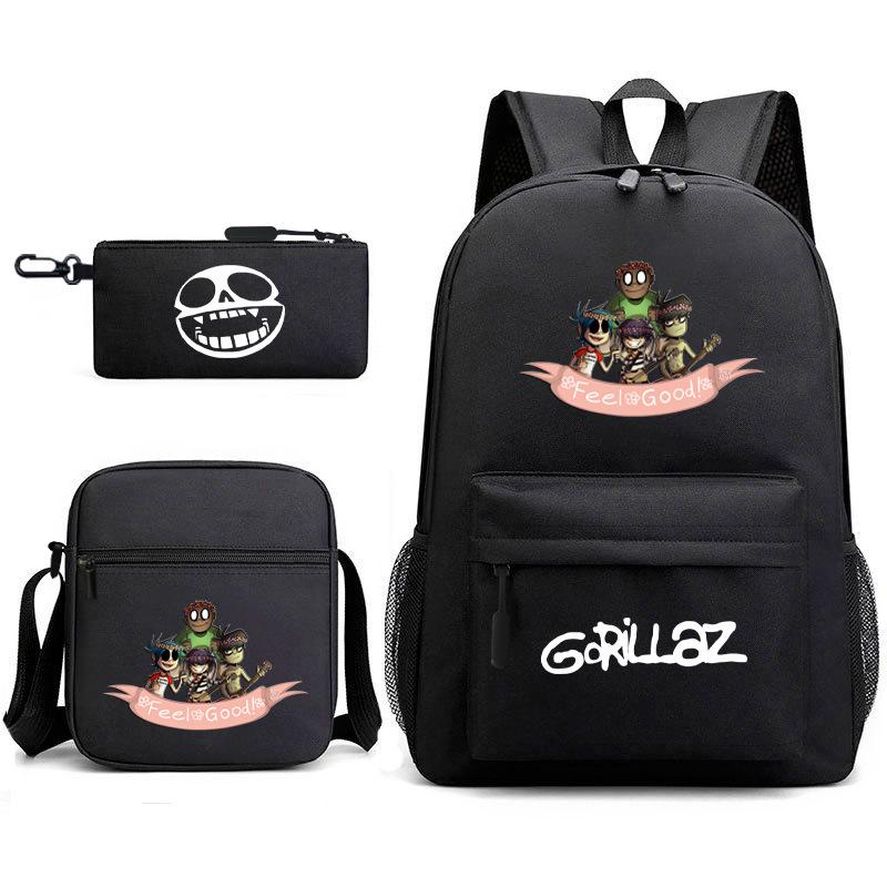 British virtual band trend heat transfer, primary and secondary school students schoolbag Gorillaz children's starry sky three-piece set, teenagers