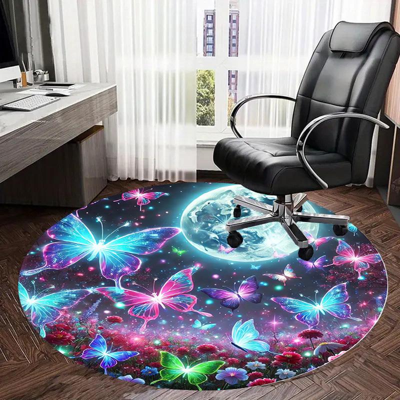 1pc Office Carpet Chair Mats Enchanted Night Garden with Butterflies and Moon Perfect for Decorating Office Chairss, Or Bedrooms.YDT286