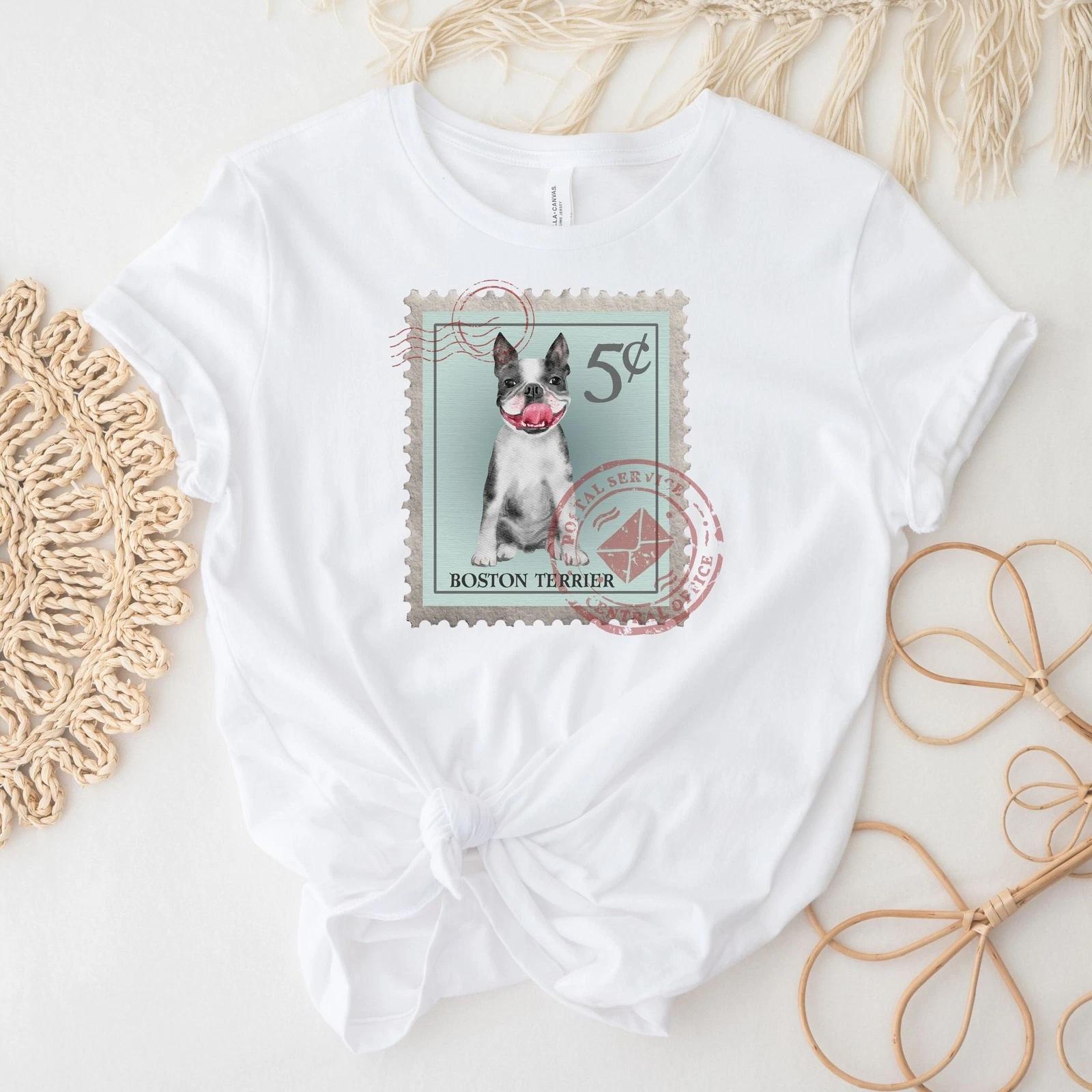 Boston Terrier Postage Stamp Shirt 4XL