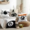 Fashion Black Ball 8 Cushion Cover Silky Short Plush Invisible Zipper Dustproof Sofa Pillow Case For Home Decor