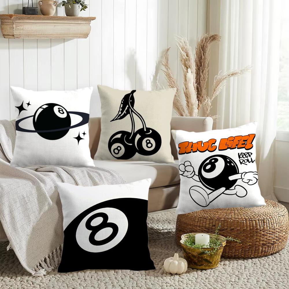 Fashion Black Ball 8 Cushion Cover Silky Short Plush Invisible Zipper Dustproof Sofa Pillow Case For Home Decor