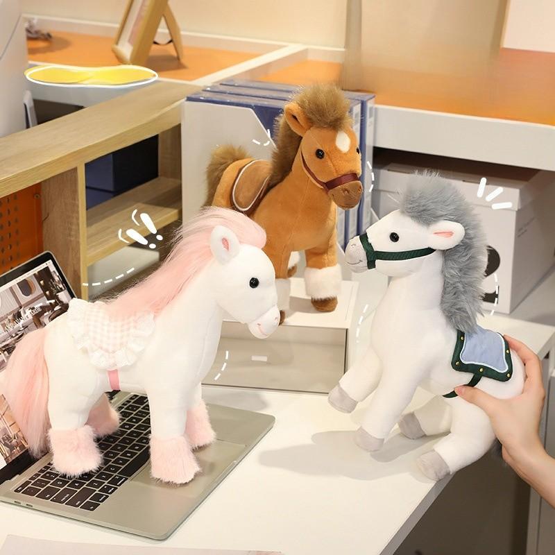 Plush Horse Toy Animal Figure With Pp Cotton Fill For Kids Gift Giving