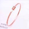 Small Waist Open-Plated Rose Gold Bracelet Women'S Purple Gold High-End Fashion Versatile Light Luxury Full Diamond Bracelet