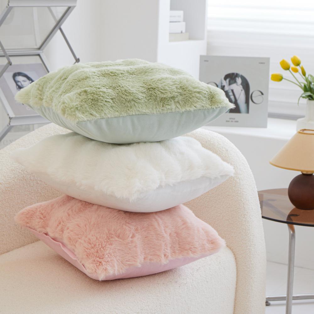 Business Gifts Souvenir PV Bubble Velvet Bedside Soft Bag Backrest Plush Square Cushion Leather Pillow