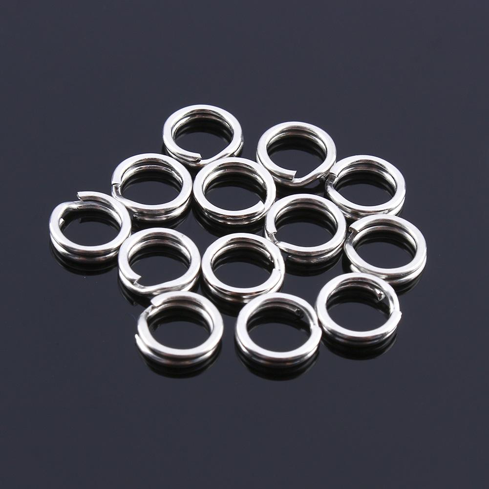Hot 200 Pcs Fishing Solid Stainless Steel Snap Split Ring Lure Tackle Connector