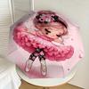 1PC Floral Pattern Ballet Girl Umbrella-8-Rib Reinforced Portable Folding Travel Suitable for All Seasons Outdoor Daily Use-J412