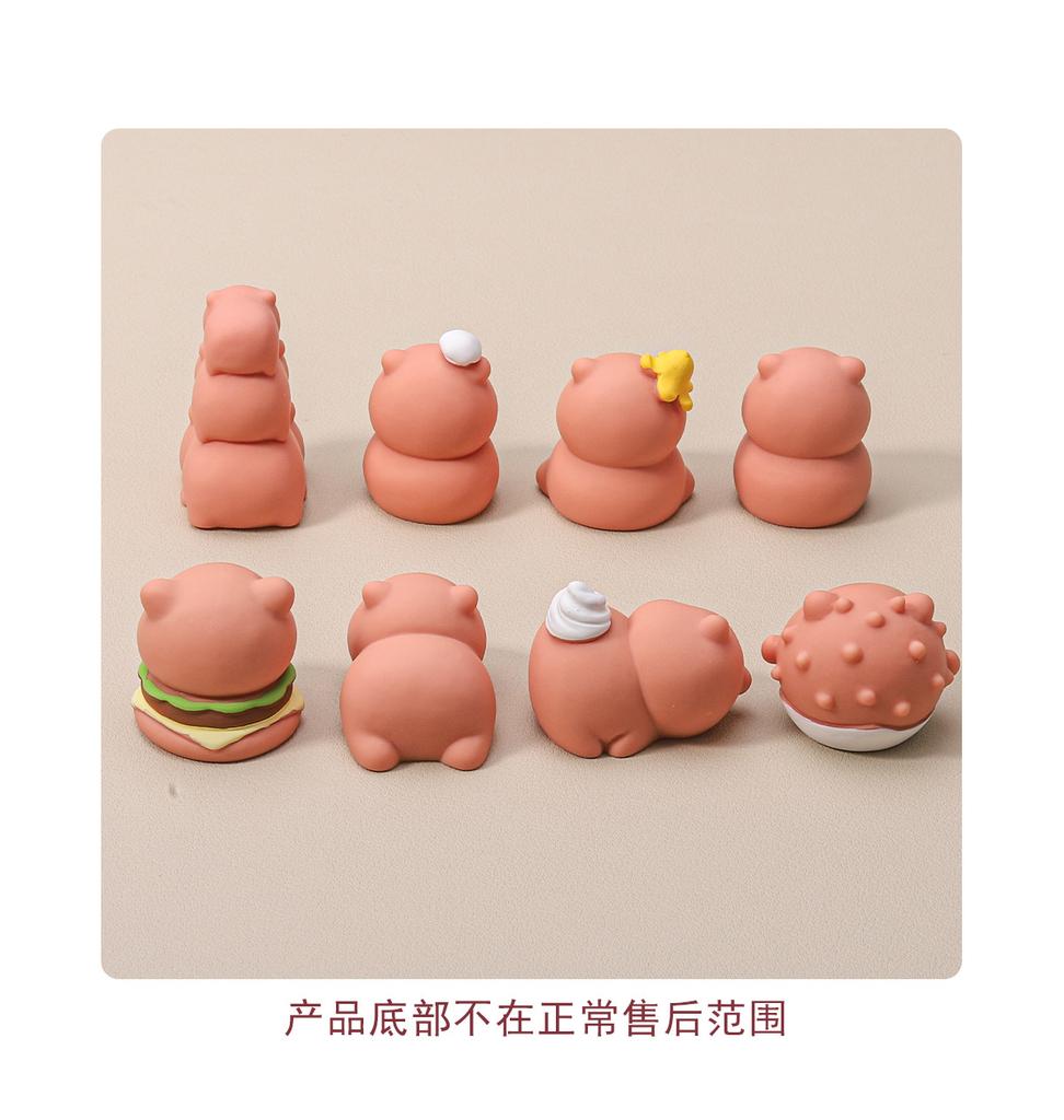 8pcs/Set Capybara Figure Toy MIni Figurine Desktop Decoration Model Ornaments Toys Boys Girls Christmas Gifts
