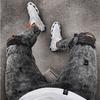 Men Fashion Skinny Jeans Snowflake Casual Slim Zipper Feet Pants Men XS-3XL