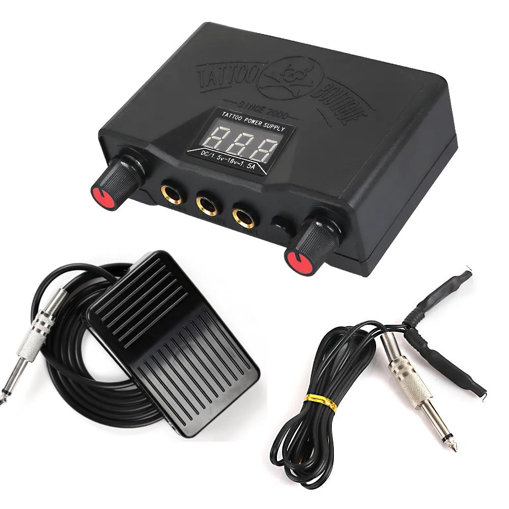 

Мини-комплект питания для татуировки, черный ножной переключатель, набор педалей, АБС-пластик, противоскользящий, прочный, портативный, 1,5 м, зажим для шнура KIT B