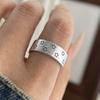 925 Sterling Silver Rings for Women Couple Minimalist Handmade Simple Wide Star Ring Fine Jewelry Gift Prevent Allergy