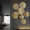Home Decor Round Wall Pendants Round Golden Wall Hanging Metal Irregular Wall Disc Wall Decoration