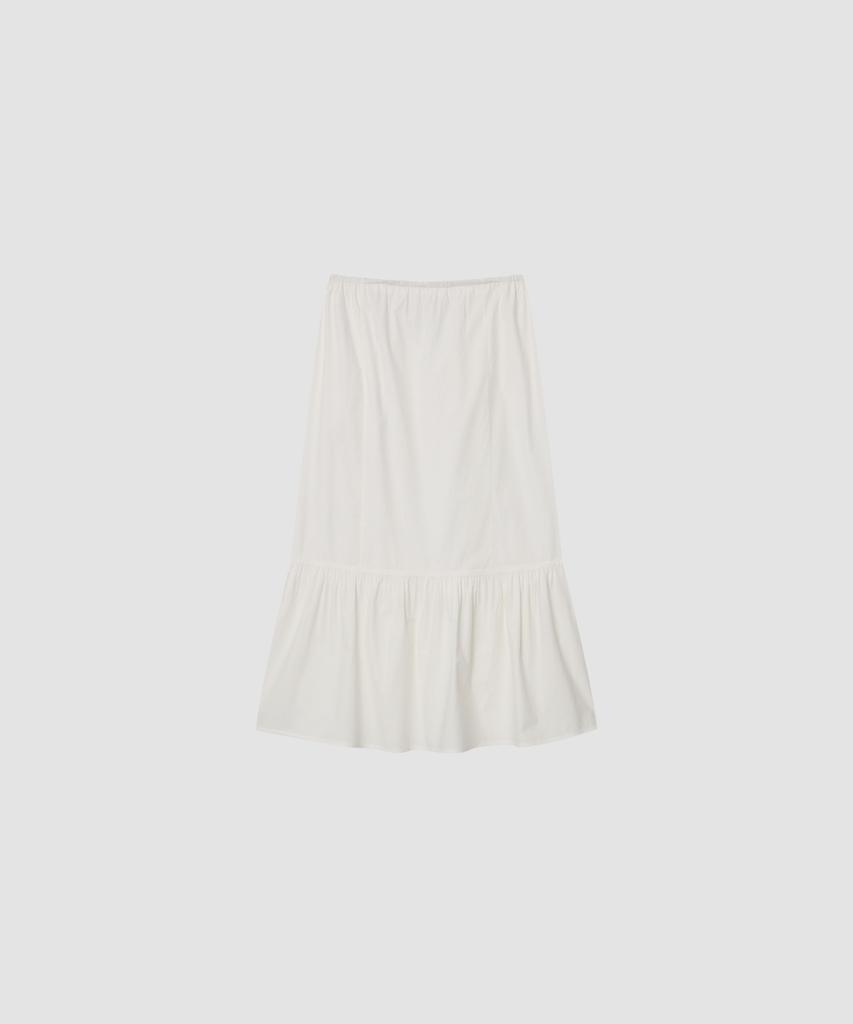 Deolil Trim White Long Skirt