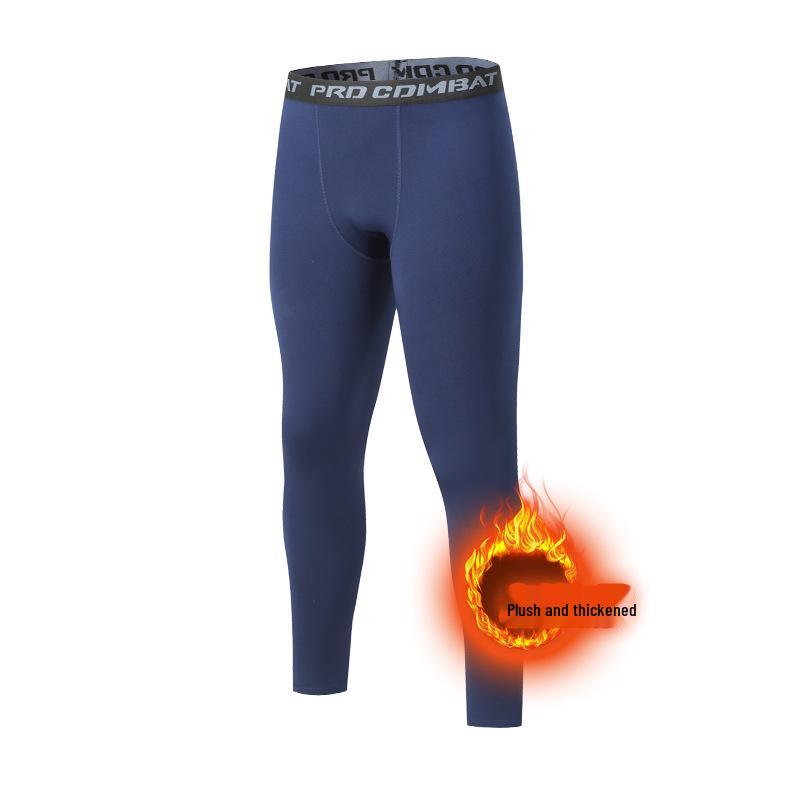 Men's Compression Sports Tights - Warm, Quick-Dry, High-Elastic for Winter Fitness & Basketball.