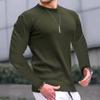 Autumn Men's Trend Round Neck Pullover Trend Loose Knit Long Sleeve Cotton T Top Man