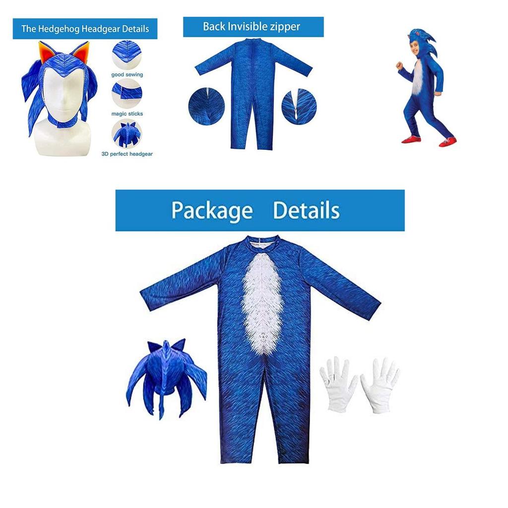 Παιδική Πολυτελής Στολή Sonic The Hedgehog Φόρμα Για Αποκριάτικη Μεταμφίεση