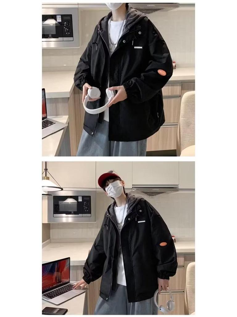 Retro Men's 2025 Solid Color Two-Piece Jacket: Casual, Versatile, Comfortable Design