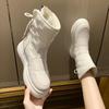 Bottes de neige imperméables chaudes d'hiver pour l'extérieur, bottines courtes pour femmes, chaussures à semelles plates antidérapantes pour enfants, bottes en coton velours épaissi à tige moyenne