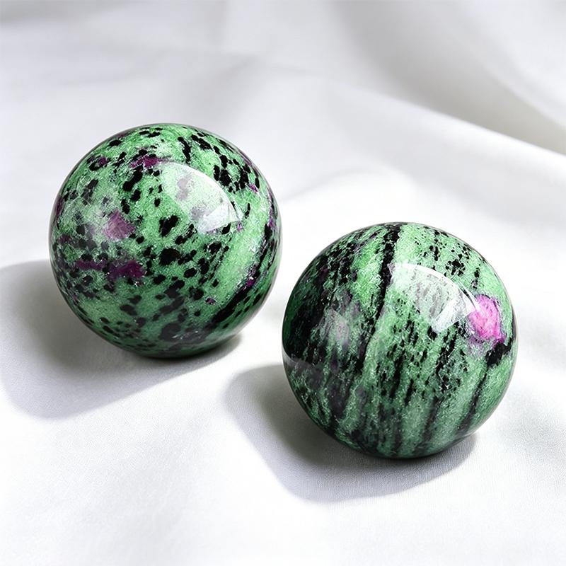 Natural Ruby in Zoisite Crystal Healing Sphere for Halloween Home Decor