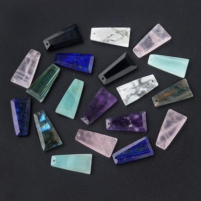 1ks Reiki léčivé křišťálové korálky s dírkou Lichoběžník s fazetovým přírodním kamenem Sypké korálky pro výrobu šperků pro kutily Doplňky řemeslné 25x13mm