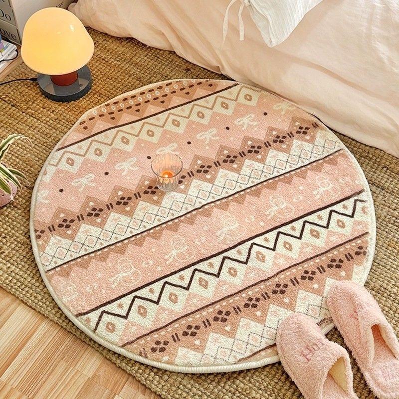 

Круглый ковер для детской комнаты Круглые коврики для пола Коврики для гардероба Домашние спальни Прикроватные коврики 59 * 59cm