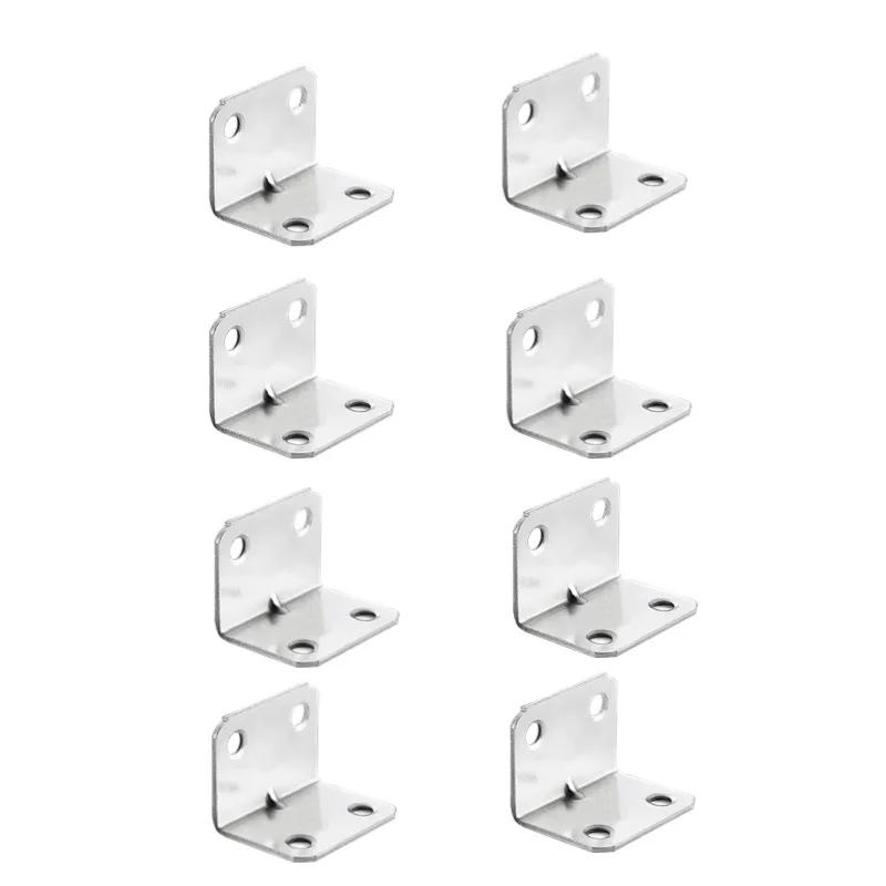 ZEXEF 1-20PCS Stainless Steel L-Shaped Corner Code 90 Degree Laminated Furniture Plate Hardware Right Angle Bracket Cabinets