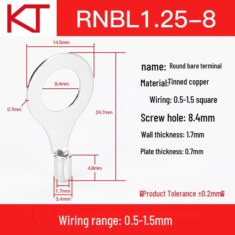 Kaisheng RNB1.25 Round Bare Crimp Terminal Block, 3-14 Gauge Options