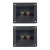 2Pcs Terminals Cup Connectors Part Express Spring Double Binding Posts Gold Twist Banana Jacks Recessed Speaker Box