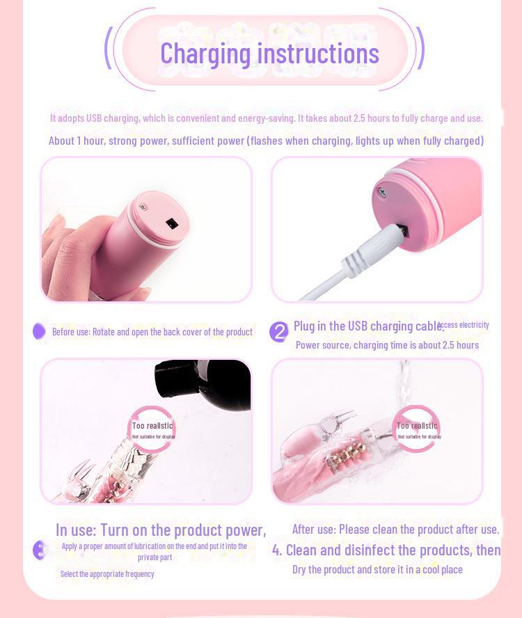 Rotating Bead Stick Vibrator - Youth Style Rechargeable Massage Toy for Women, 50/Box