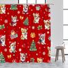 Blue Christmas Tree Shower Curtain Winter Snowflake Pine Trees New Year Christmas Bath Curtains Fabric Bathroom Decor With Hooks