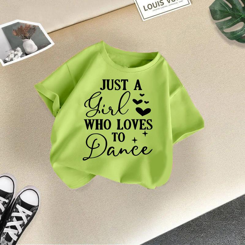 Children s Casual Short-sleeved T-shirt, Summer Girls Loose T-shirt 100cm