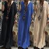 Damen Maxikleid Oversize V Neck Kaftan Kleid Fackel Ärmel Lose Promkleid Dress Vestido Robe