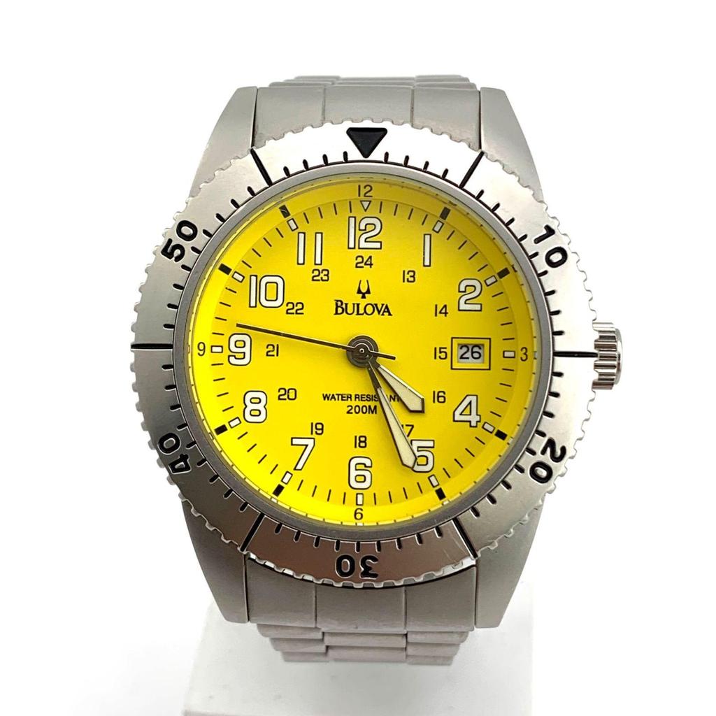 Used [Used] Bulova yellow dial wristwatch 200m waterproof