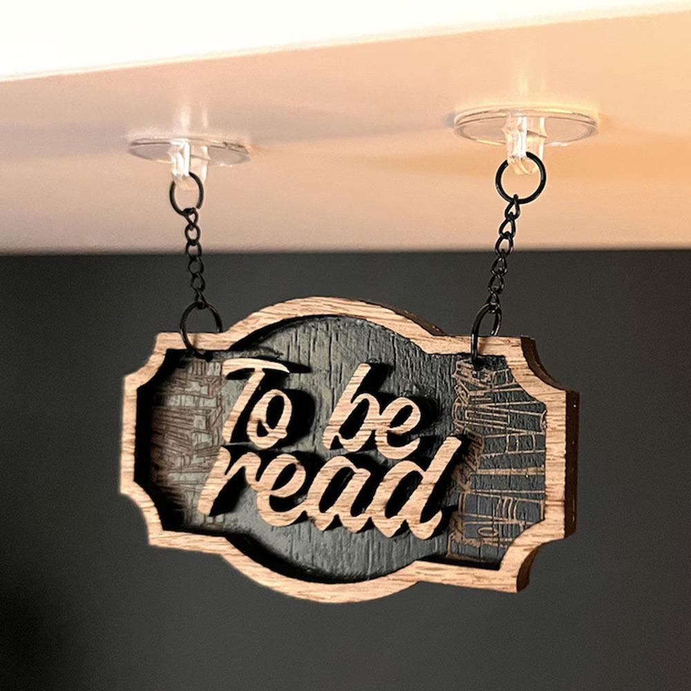 

Новая деревянная книжная полка, подвесное украшение, темная романтика, декоративные таблички для книжной полки, классификация книжной полки для библиотеки