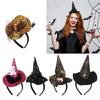Festival Halloween Witch Hat Hairband with Mesh for Women Men Cosplay Spiderwebs Wizard Caps Headband Costume Accessory