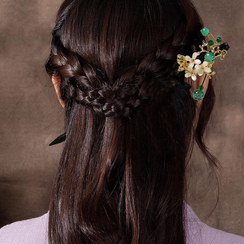 

Элегантная деревянная заколка с кисточкой в старинном стиле для одежды ханьфу и чонсам