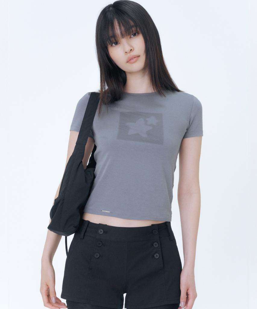 MISEKI SEOUL Midnight Stars Fitted Short Sleeve Charcoal