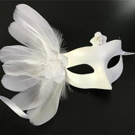 

Бело-золотая венецианская маска-маскарад с перьями, цветами и кружевом для мужчин и женщин – Дизайн принцессы с глиттером, закрывающая все лицо