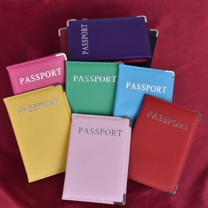 Casual Pu Leather Passport Covers Travel Id Card Passport Holder Wallet Case