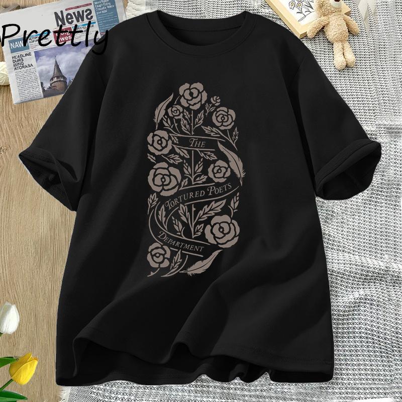 The Tortured Poets DepartUnisext Flower Printed T-shirt Unisex New Album Alls Fair In Love and Poetry T Shirt Unisex's Cotton Tshirts