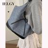 IELGY Korean Denim Canvas Bag Summer Fashion Armpit Order Shoulder Large Capacity Tote Bag