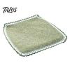 Tapis de Chaise Bordure Dentelle Rétro Coton Lin avec Liens, Style Bohème à Rayures et Carreaux Garniture de Siège de Salle à Manger, Respirant pour Tapis de Bureau d'Ordinateur
