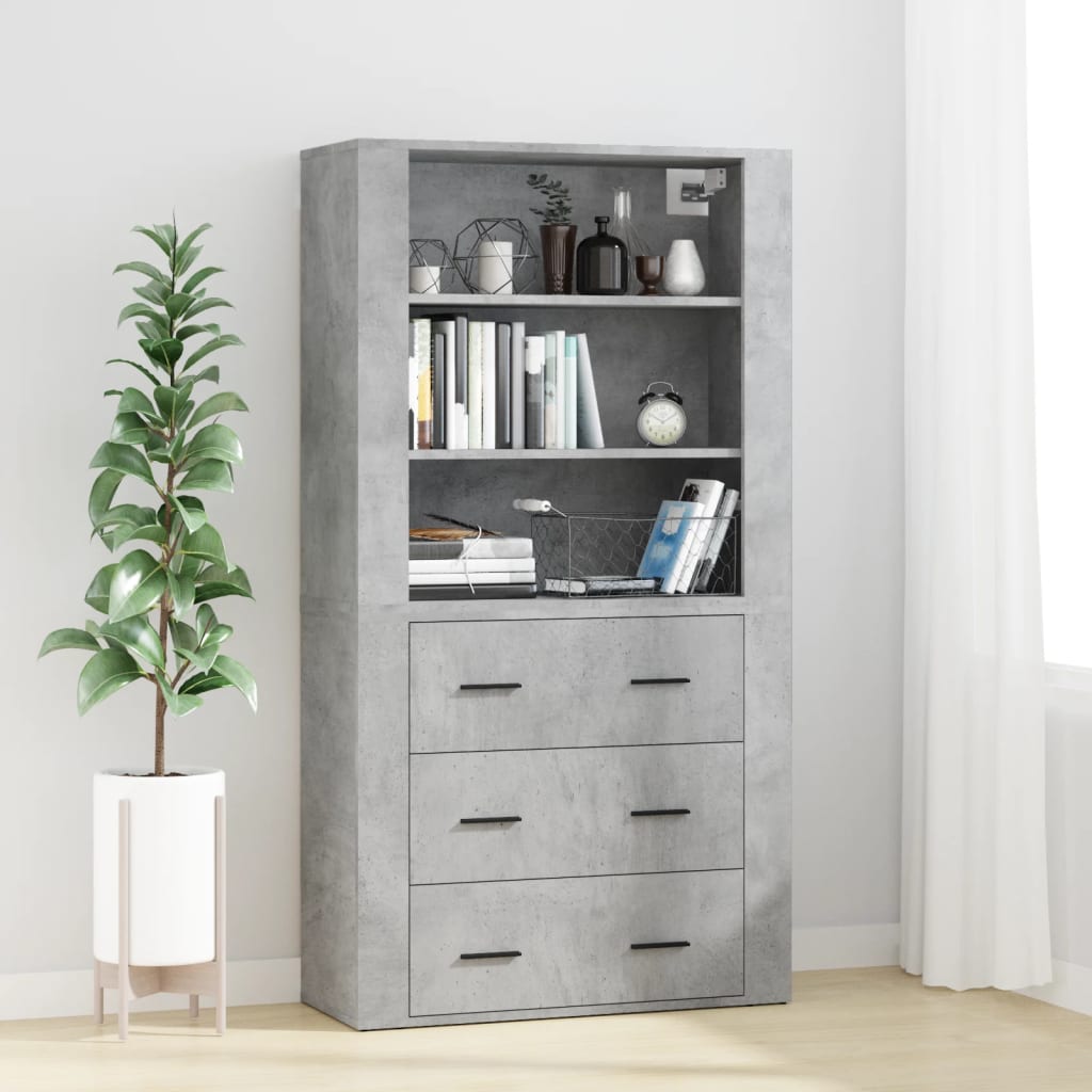vidaXL Highboard Betongrau Holzwerkstoff