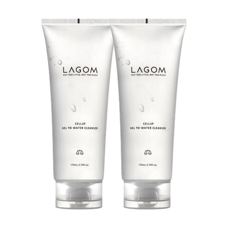 LAGOM Cellup Gel to Water Cleanser Hydrating Low pH Facial Cleanser 220ml x 2 set