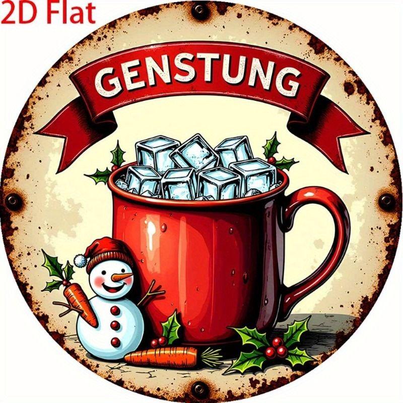 2D Flat Hanging Decorative Metal Sign Hand Painted Art