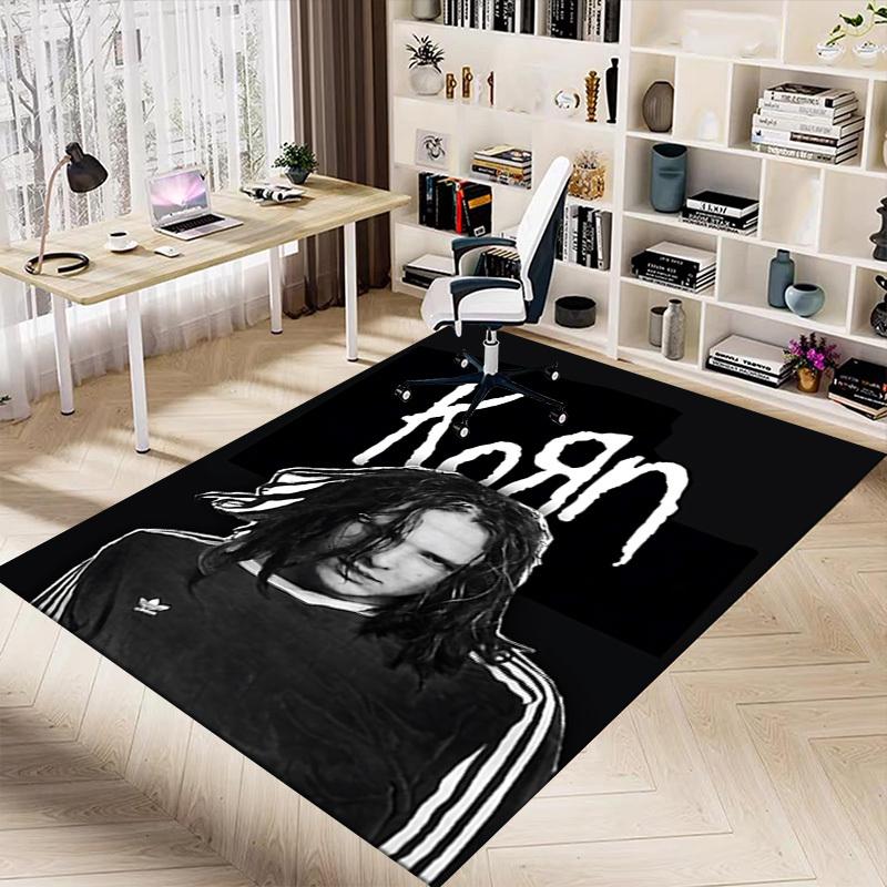 1pz Tappetino Korn per Ufficio Domestico, Tappeto da Pavimento Durevole in Poliestere Facile, Decorazione per Ufficio, Stile Urbano, Base Antiscivolo, Tessuto di Alta Qualità