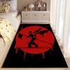 Red Warrior Silhouette Design suitable as a non-slip mat for the living room or bedroom sofa